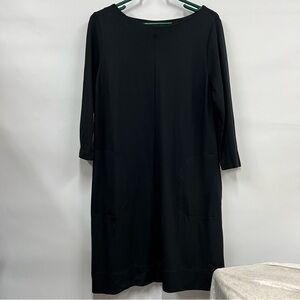J. Jill Ponte medium black Midi Dress With Pockets Women's casual career wear